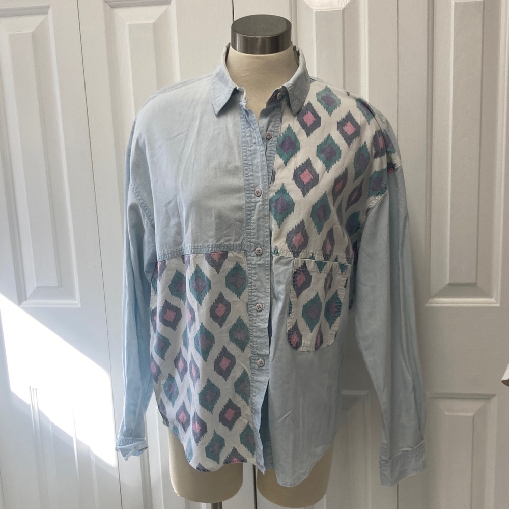 Vintage 1992 style Patterned Button-Up Shirt